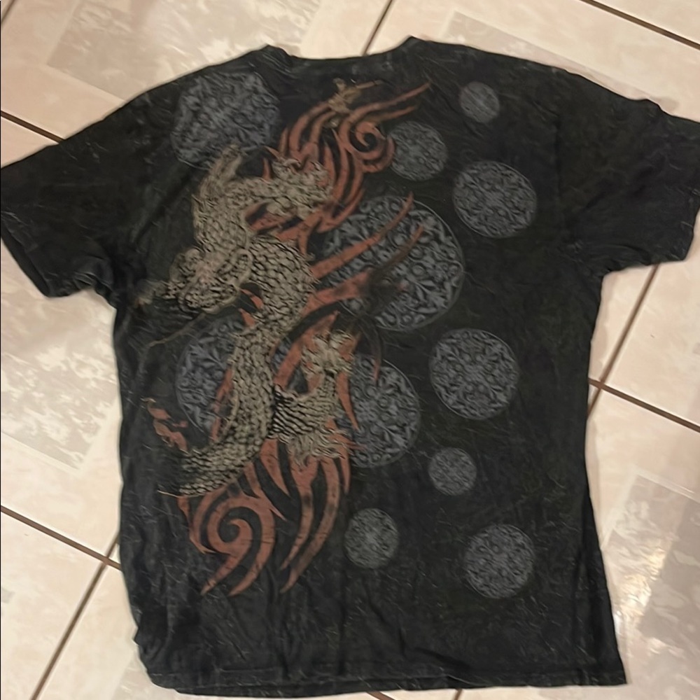Ring of Fire Black and Brown Dragon Tee - Picture 3 of 5